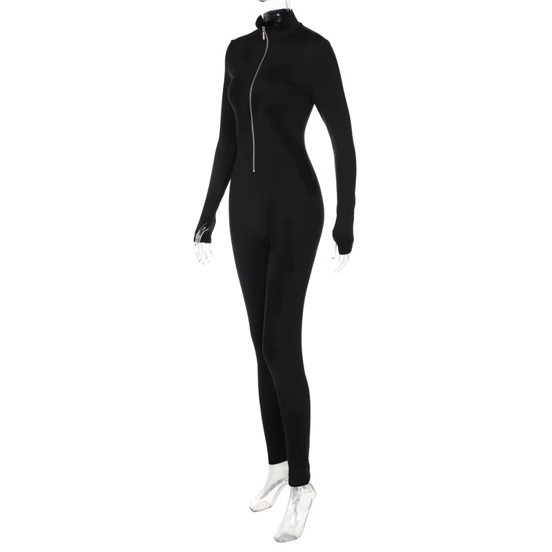 Women Solid Long Sleeve  Jumpsuit