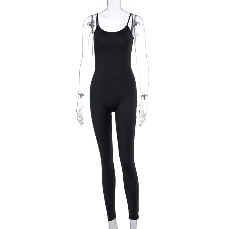 strap women long jumpsuit bodycon sexy streetwear fitness sportswear  summer clothes lounge wear club outfit