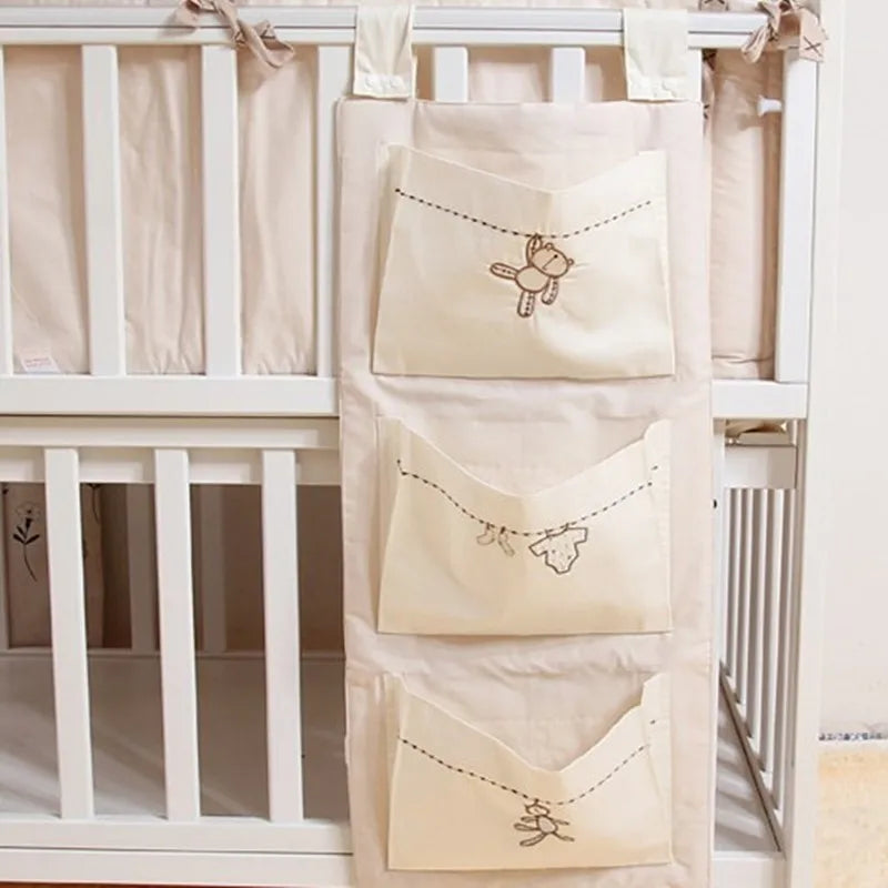 Baby Bed Hanging Storage Bag Cotton