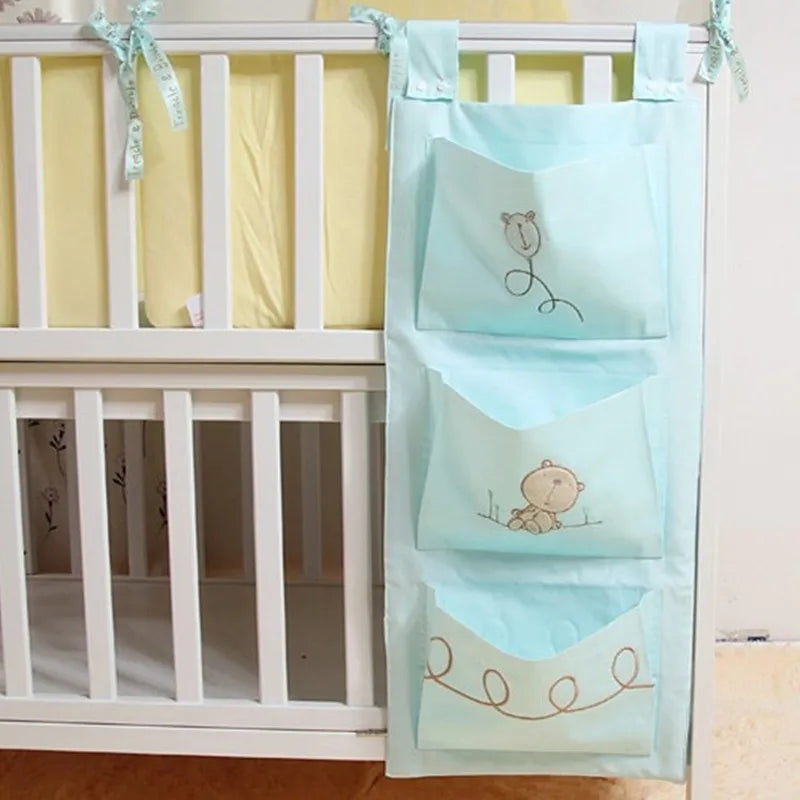 Baby Bed Hanging Storage Bag Cotton