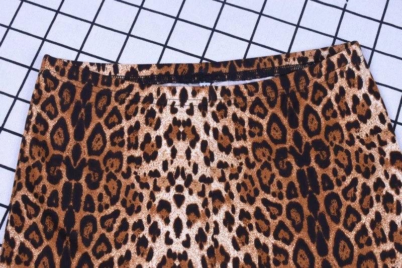 Leopard tiger high waist flare pants