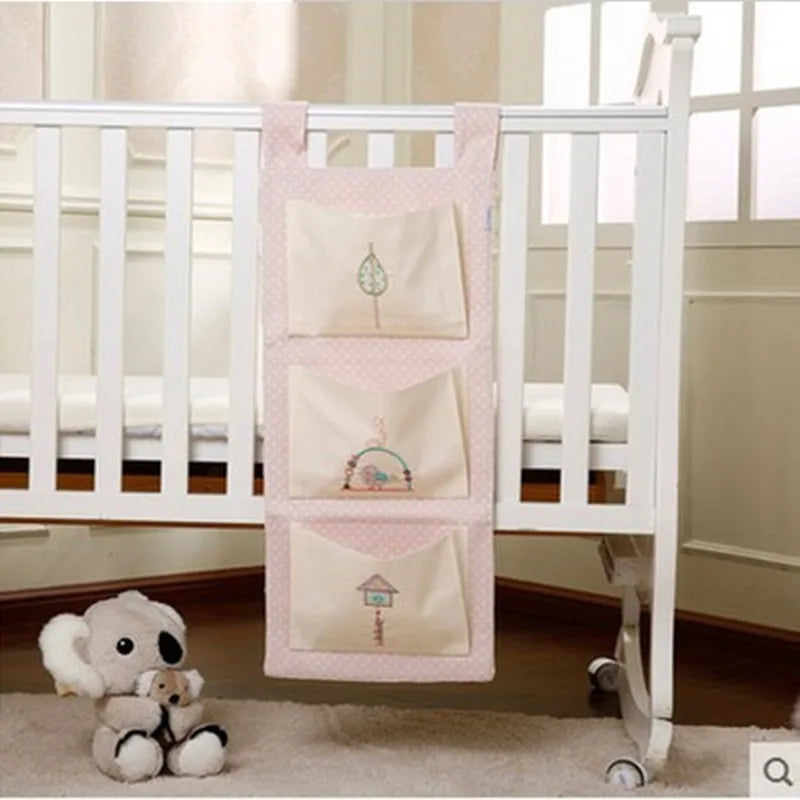 Baby Bed Hanging Storage Bag Cotton