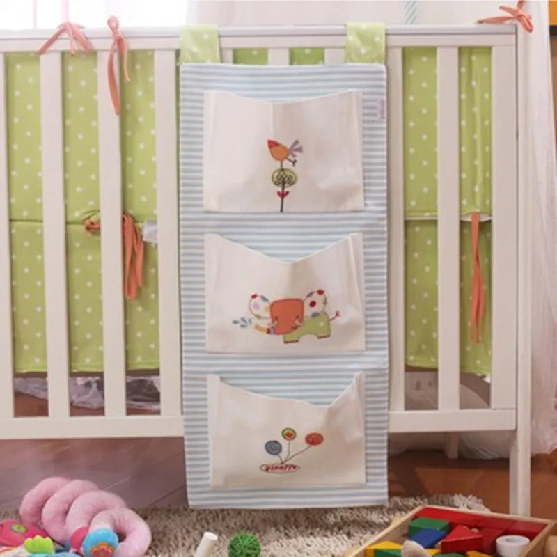 Baby Bed Hanging Storage Bag Cotton