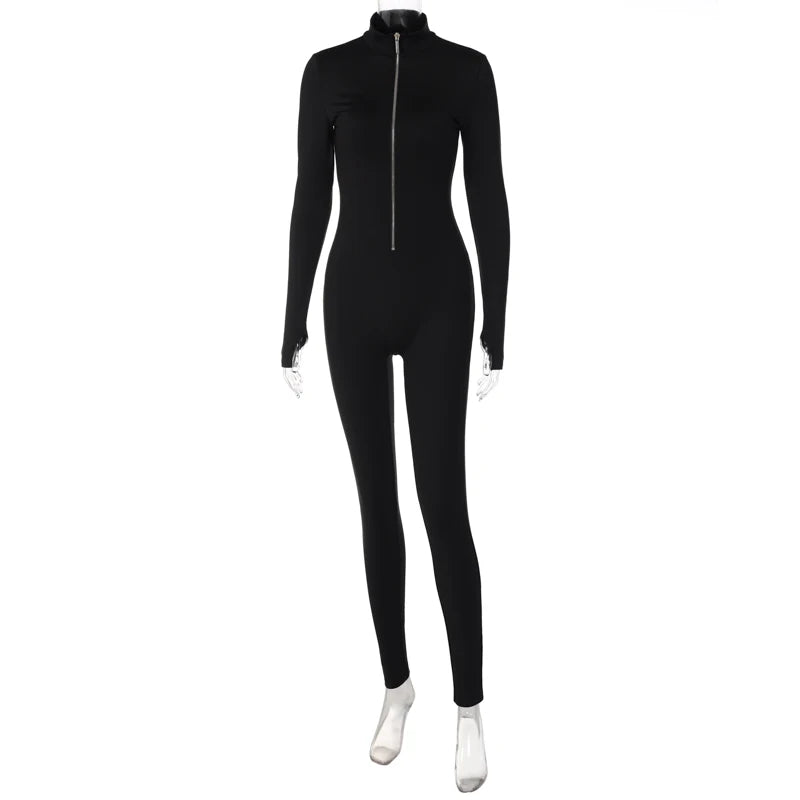 Women Solid Long Sleeve  Jumpsuit