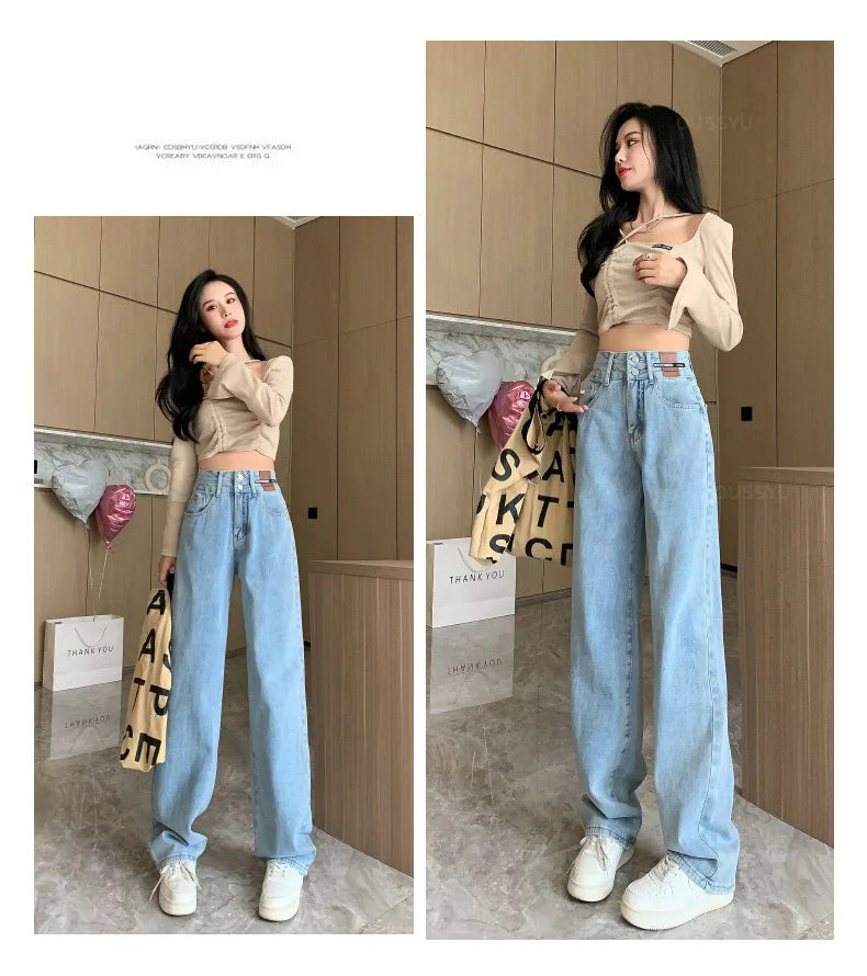 Winter Jeans Women Fleece Warm Denim Trousers High Waist Casual Loose Female Denim Pants Thick Velvet Cotton Woman Jean