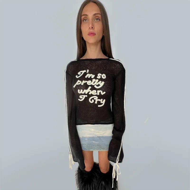 Crochet Trumpet Sleeves T-Shirt