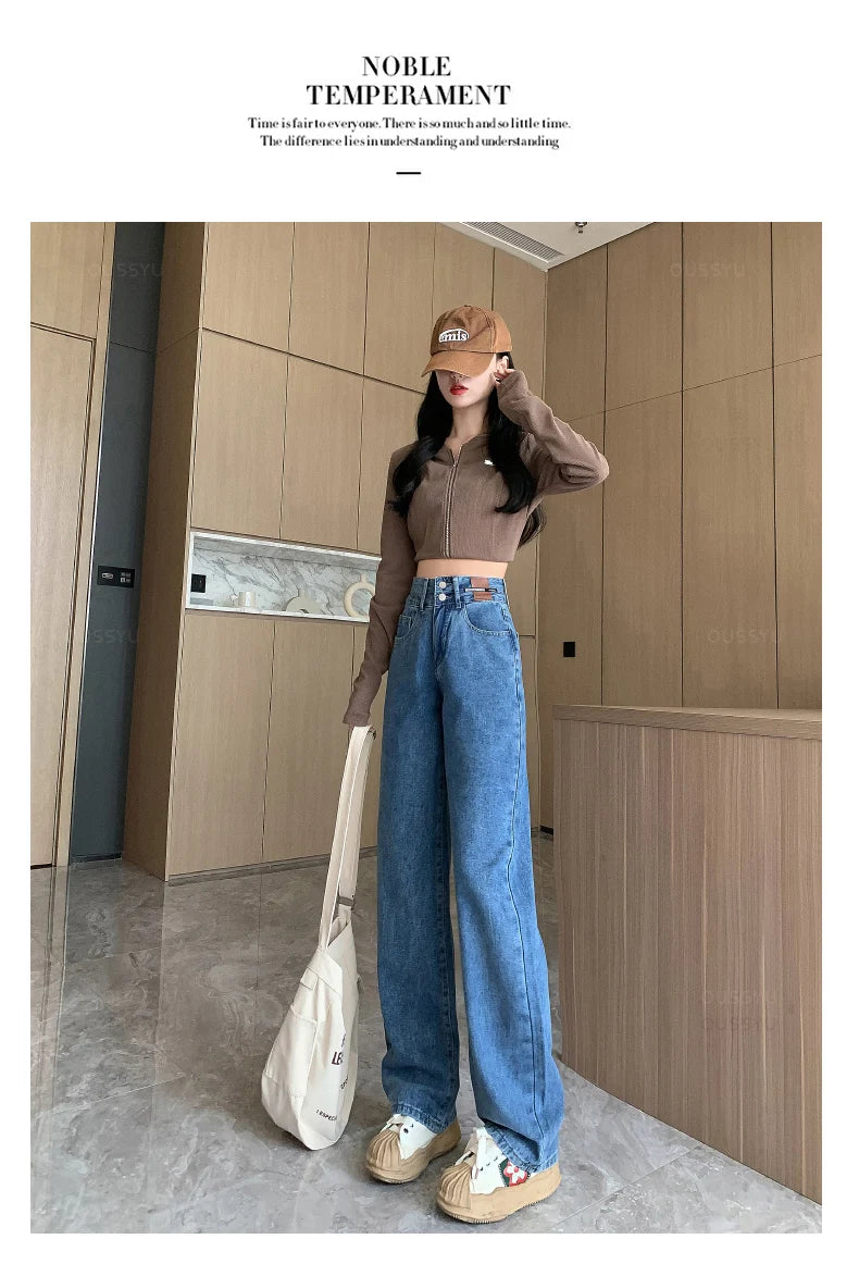 Winter Jeans Women Fleece Warm Denim Trousers High Waist Casual Loose Female Denim Pants Thick Velvet Cotton Woman Jean