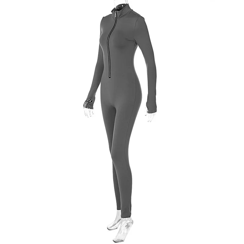 Women Solid Long Sleeve  Jumpsuit