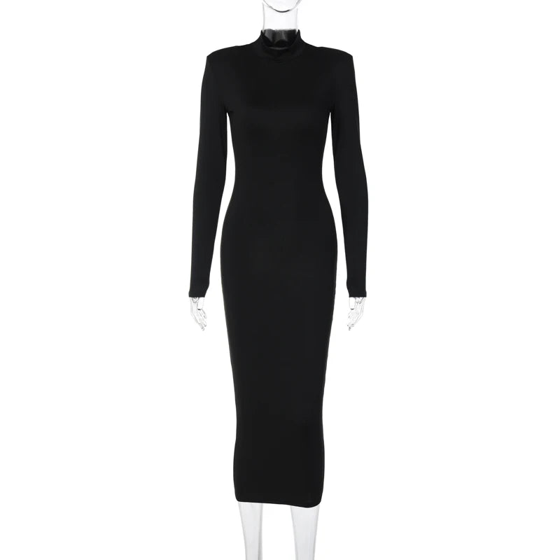 Autumn Sexy Y2K Clothes Long Sleeve Midi Dresses