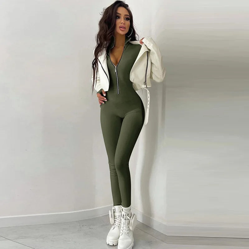 Women Solid Long Sleeve  Jumpsuit