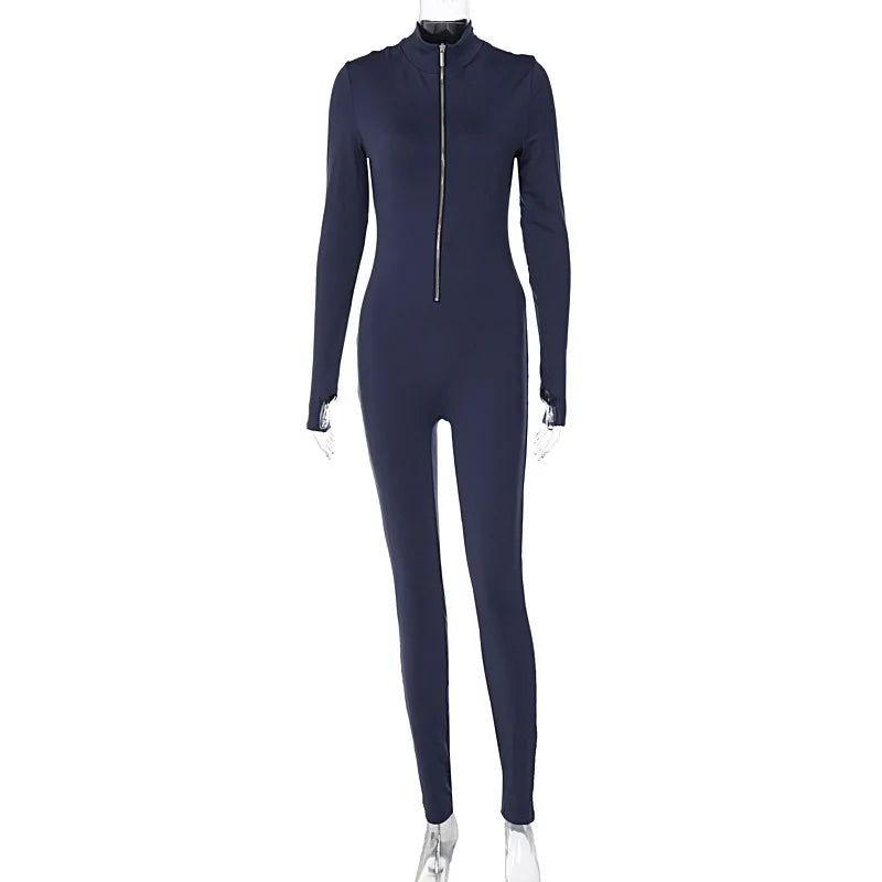 Women Solid Long Sleeve  Jumpsuit