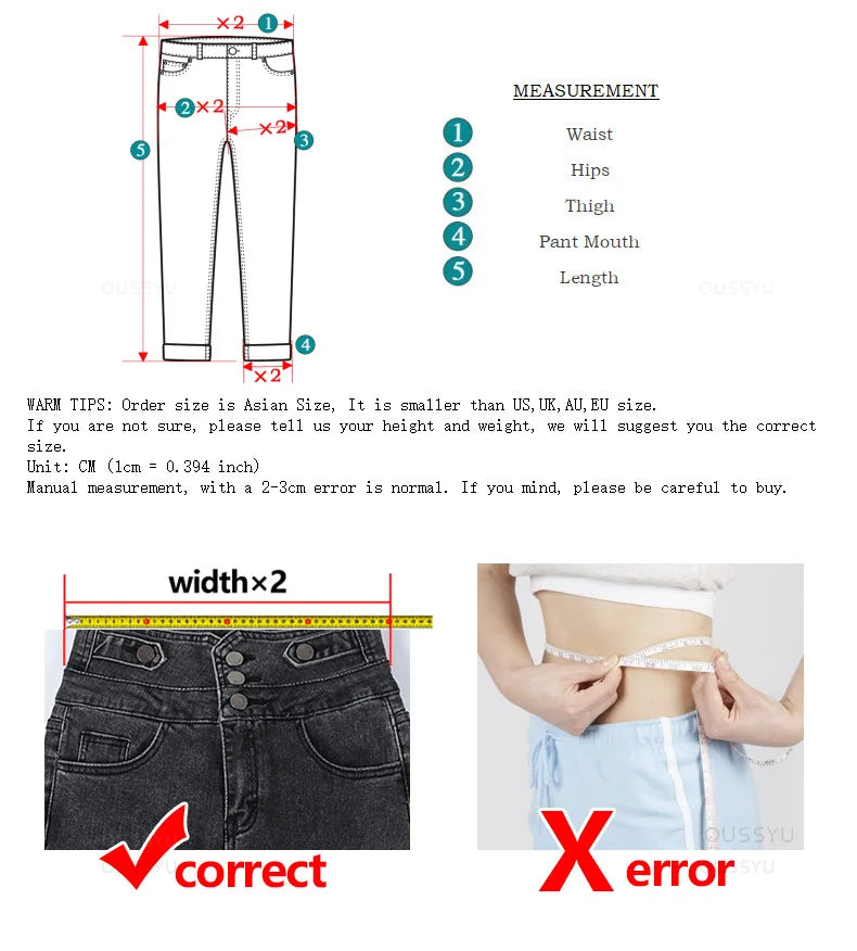 Women Flared Jeans High Waist Cotton Stretch  Wide Leg Denim Casual Pants White Blue Skinny Trousers