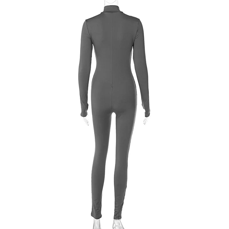 Women Solid Long Sleeve  Jumpsuit