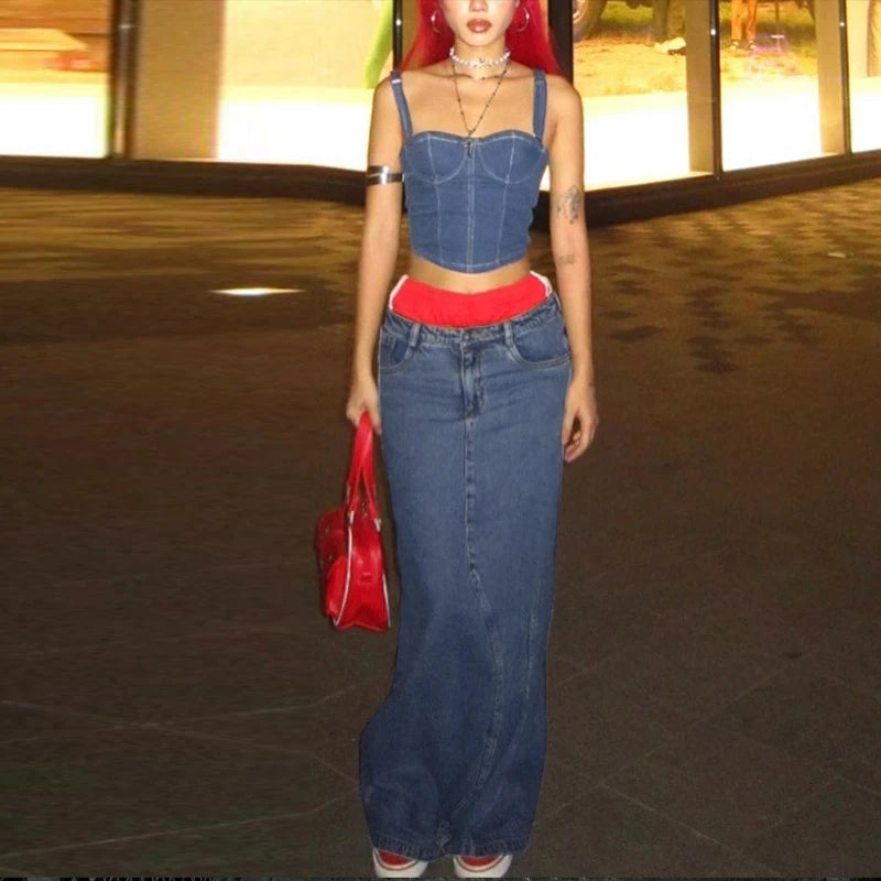 Denim Maxi Skirt