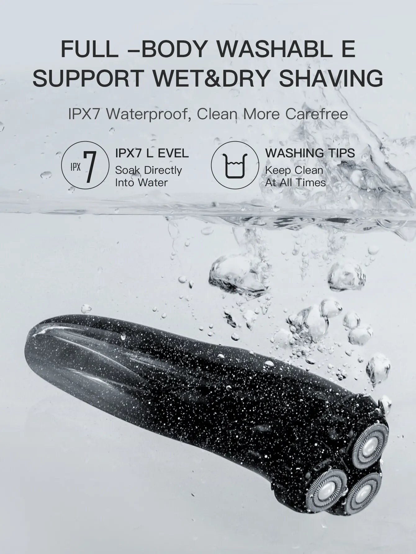 Electric Shaver Waterproof Razor Wet And Dry Dual Use