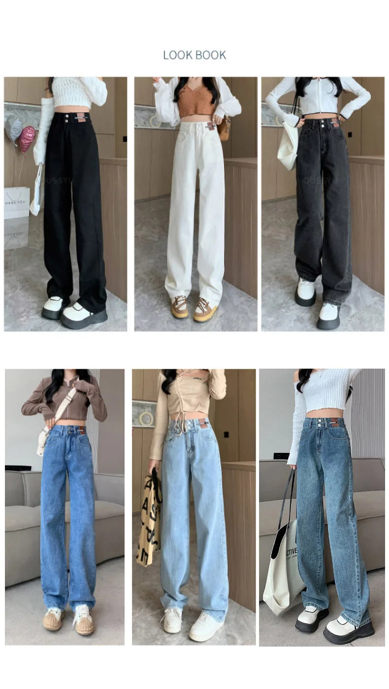 Winter Jeans Women Fleece Warm Denim Trousers High Waist Casual Loose Female Denim Pants Thick Velvet Cotton Woman Jean