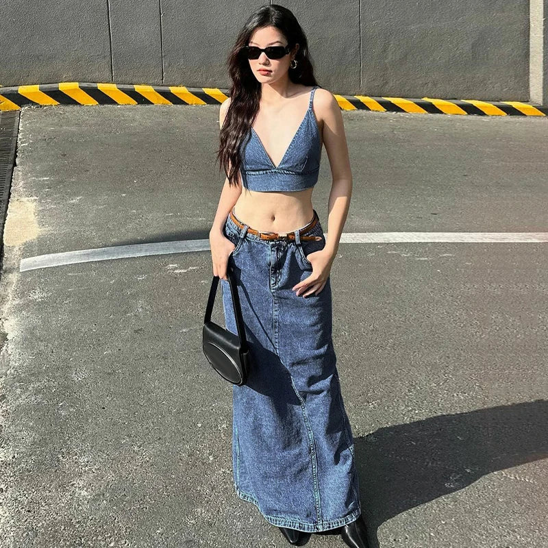 Denim Maxi Skirt