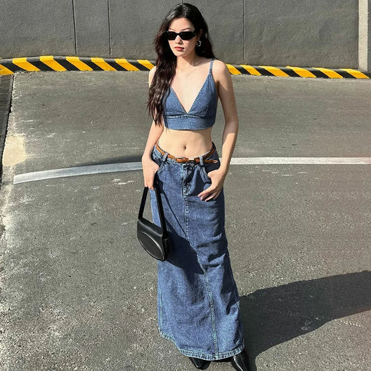 Denim Maxi Skirt