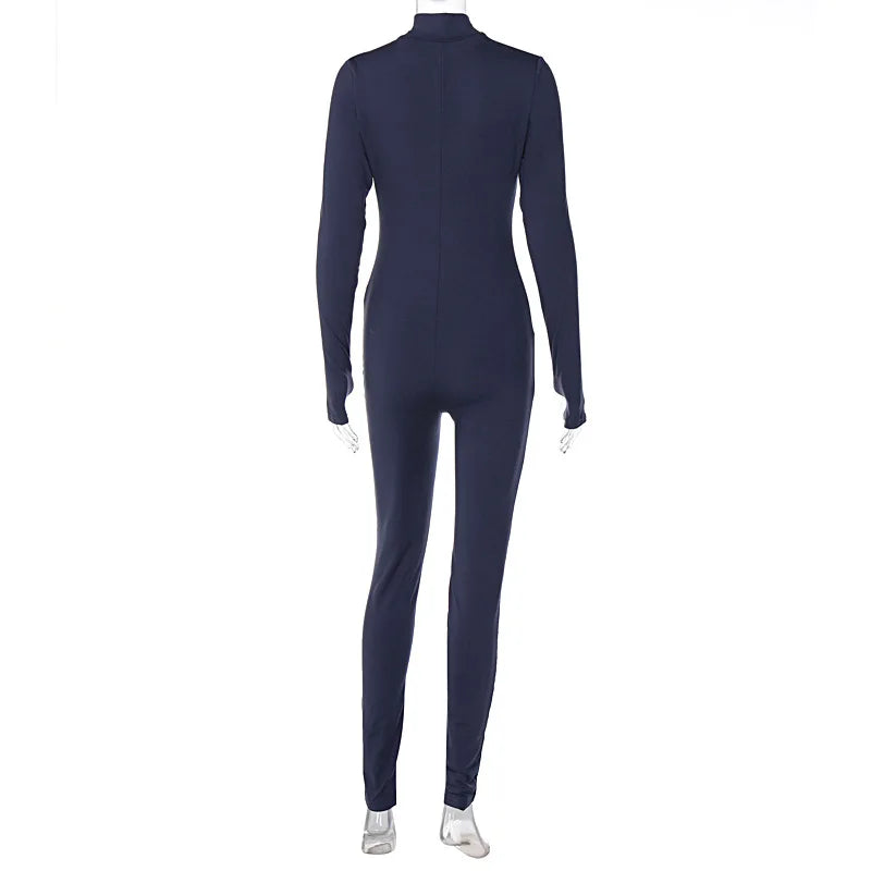 Women Solid Long Sleeve  Jumpsuit