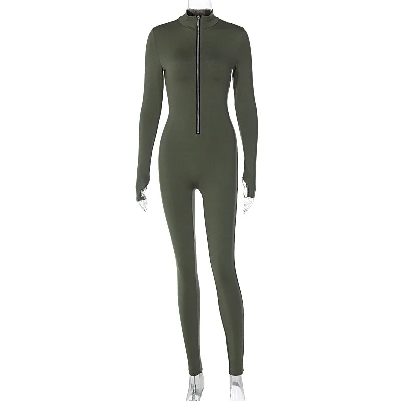 Women Solid Long Sleeve  Jumpsuit