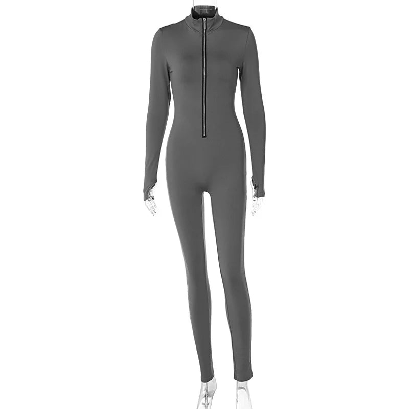 Women Solid Long Sleeve  Jumpsuit