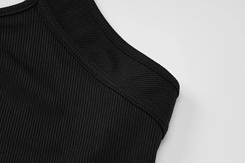 Autumn Ribbed Sexy Y2K Clothes One Shoulder Sleeveless Backless Bodycon Skinny Jumpsuit For Women Club Streetwear Romper