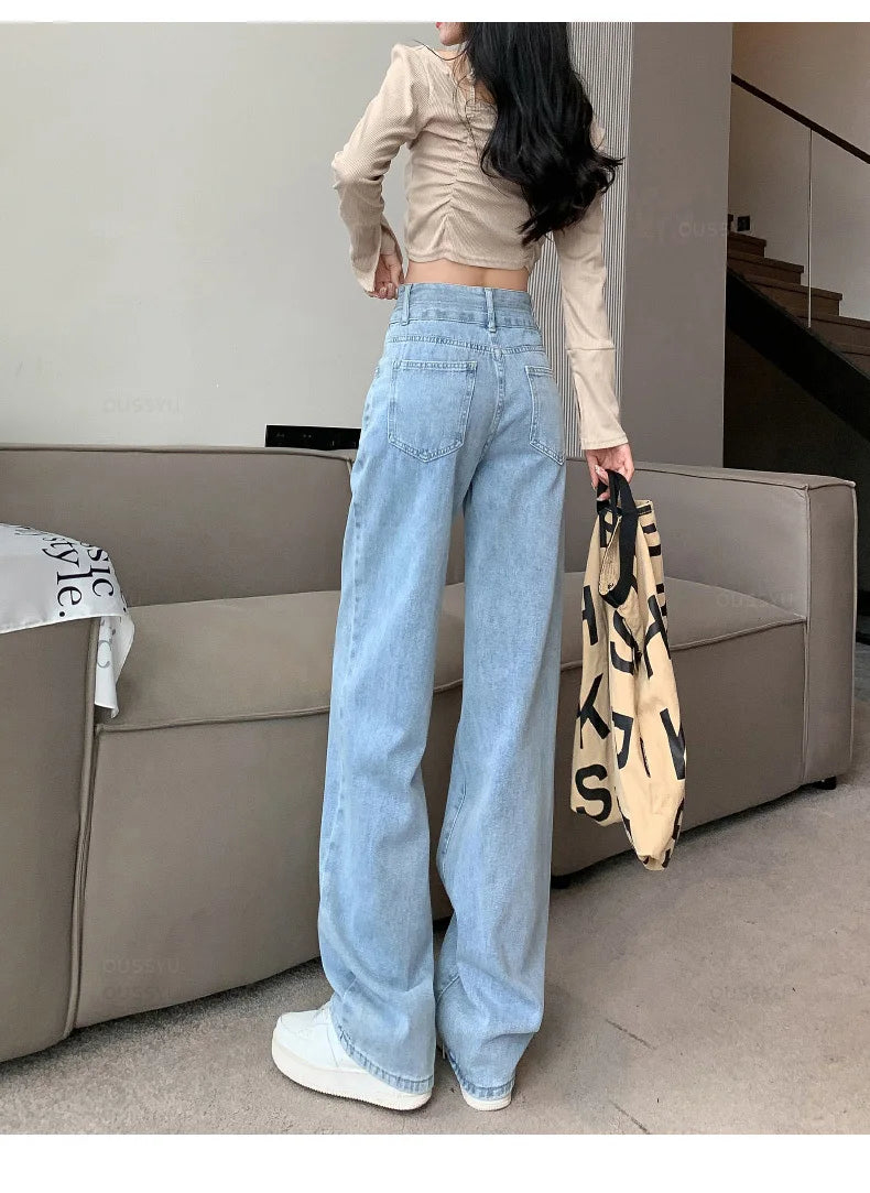 Winter Jeans Women Fleece Warm Denim Trousers High Waist Casual Loose Female Denim Pants Thick Velvet Cotton Woman Jean