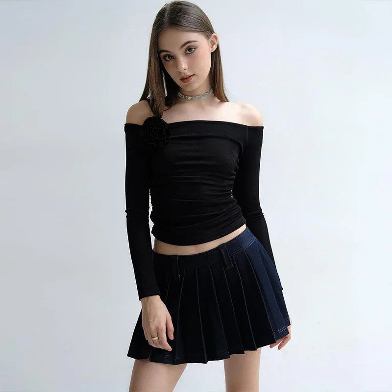 Mesh Patchwork Women Long Sleeve Crop T Shirt