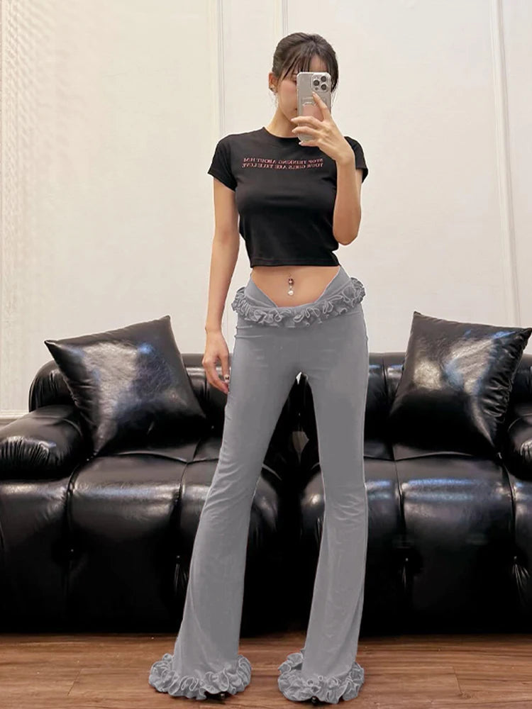 New Solid Low Rise Sexy Pants