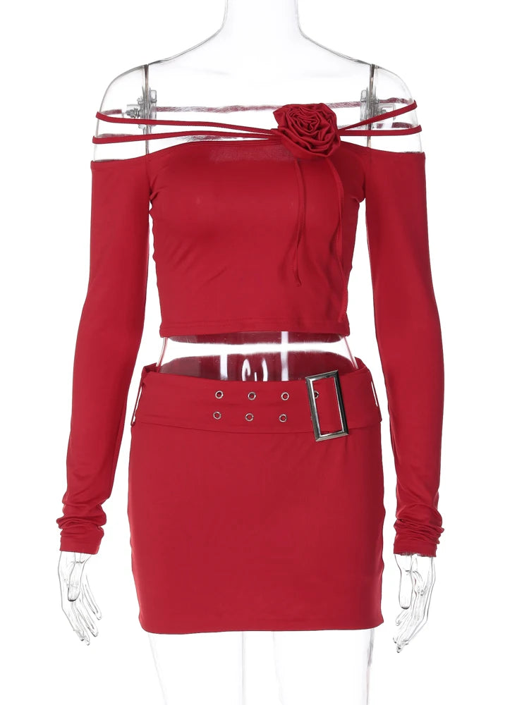 Metal Belt Solid Pure Clothing Clubwear Mini Skirt