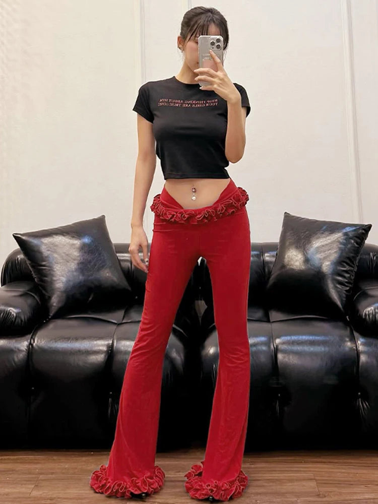 New Solid Low Rise Sexy Pants