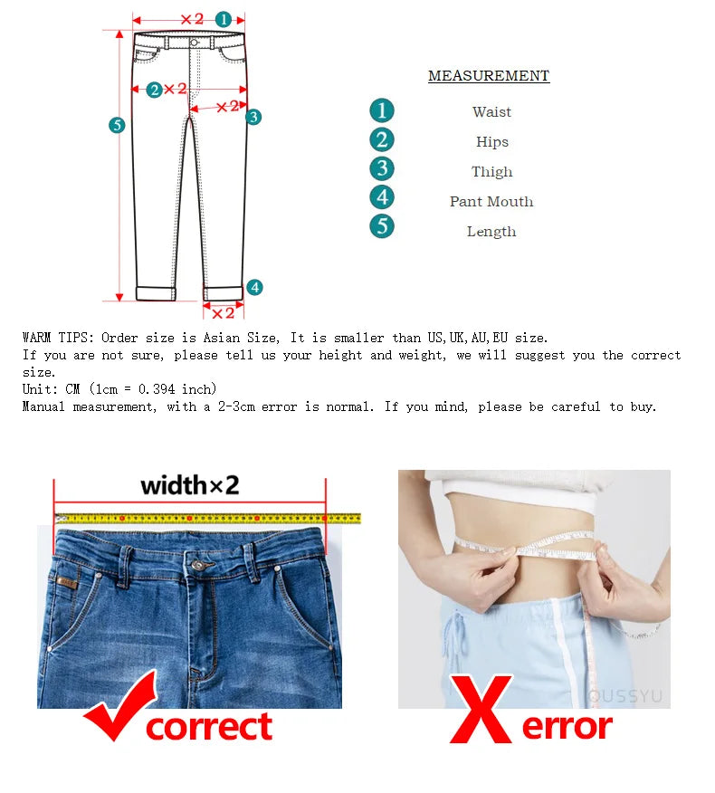 Woman Jeans Elastic High Waist Wide Leg Cotton Denim Clothing Blue White Streetwear Vintage Fashion